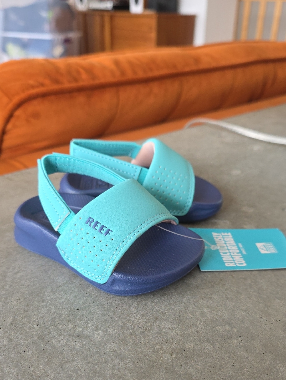Reef Baby Turquoise and Navy Sandals